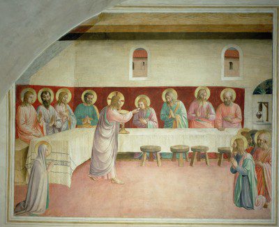 The Last Supper, 1442 (fresco) by Angelico, Fra (Guido di Pietro) (c.1387-1455); Museo di San Marco dell'Angelico, Florence, Italy