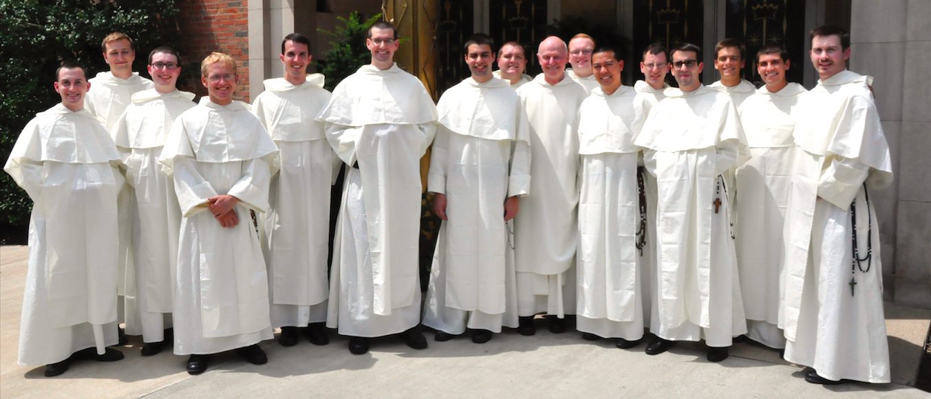 The new class of novices with the prior provincial, Father Kenneth Letoile, O.P.