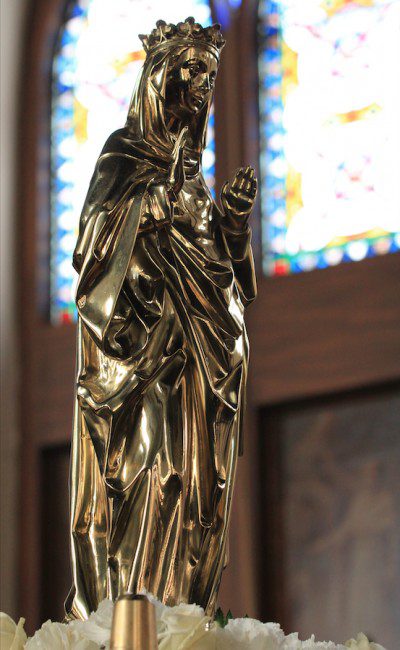 This statue of Our Lady stands in the chapel of the Dominican House of Studies in Washington, D.C. Photo: Fr. Lawrence Lew, O.P.