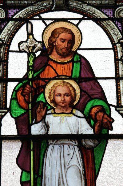 Stained Glass Window of Saint Joseph & the Child Jesus at Saint Joseph's Church in Greenwich Village, NYC Photo: Fr. Lawrence Lew, O.P.