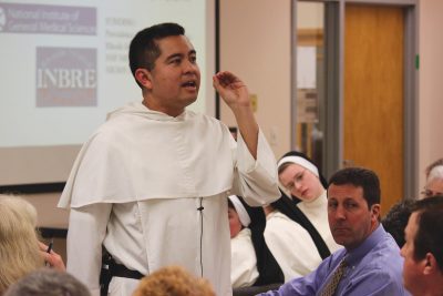 Fr. Nicanor Austriaco, O.P., speaking at Aquinas College in Nashville, Tennessee.