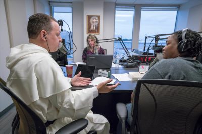 Fr. Thomas Petri, O.P., with host Gloria Purvis on EWTN Radio’s Morning Glory