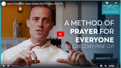 We are called to pray each and every day, to enter into conversation with God but sometimes it can seem difficult to know what to say. How does one enter into prayer? Is it really as complicated as it seems? Today Fr. Gregory Pine O.P., offers us some simple instructions from the wisdom of St. Francis De Sales for lifting our heart and mind to the Lord and entering into that most necessary and important dialogue with our beloved.