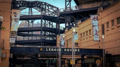 photo of a baseball stadium entrance