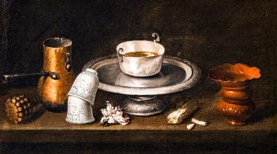 Zurbaran still life paiting of a table