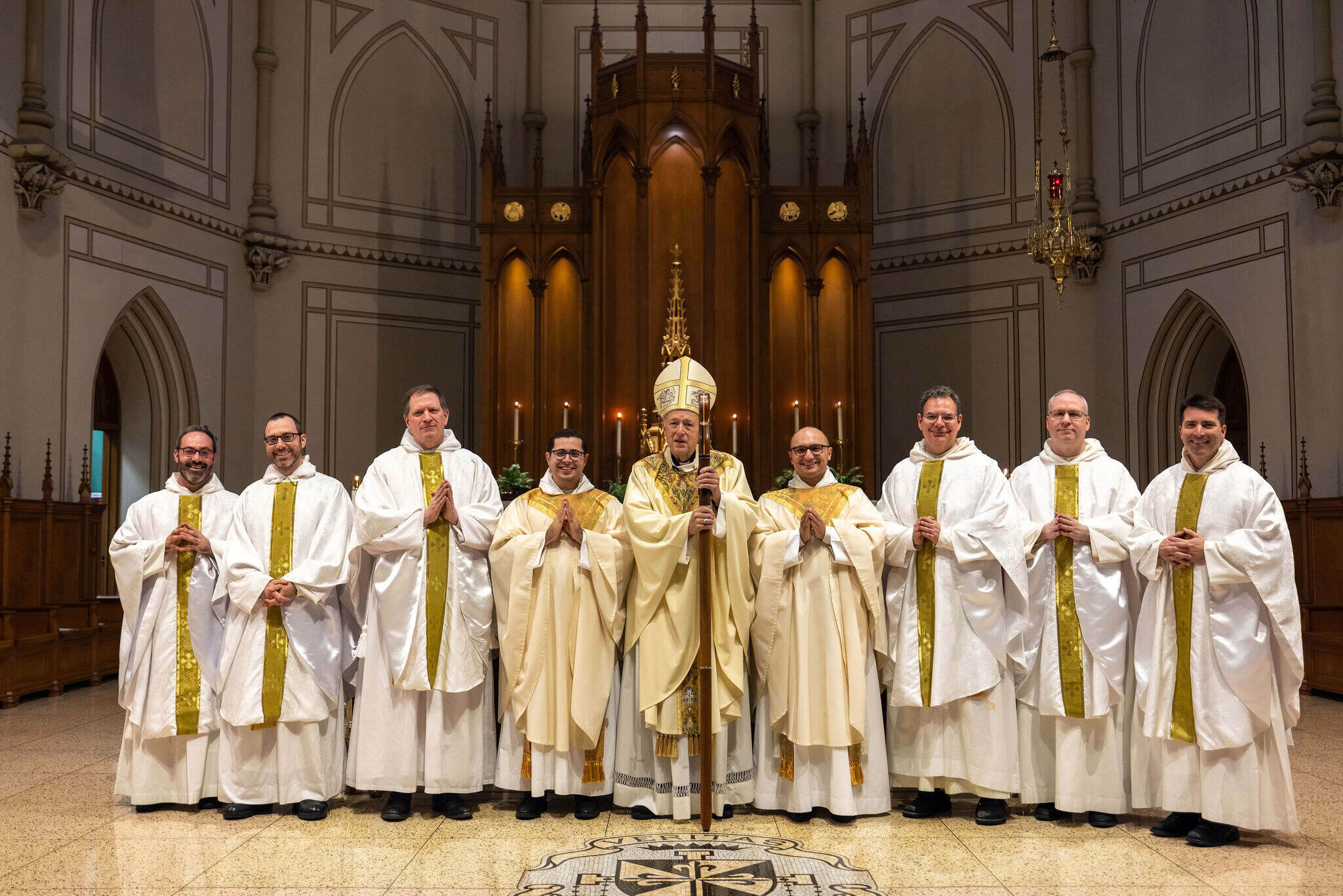 Dominican Friars lying prostrate at ordination